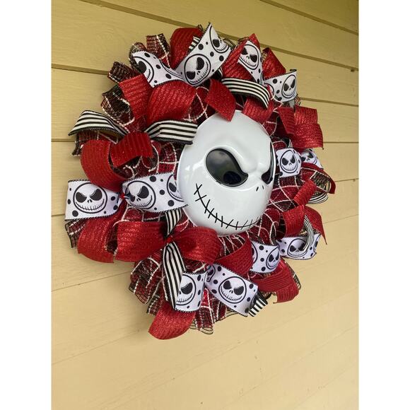Jack Skellington Halloween Wreath – Nightmare Before Christmas Handmade Decor - Picture 7 of 7
